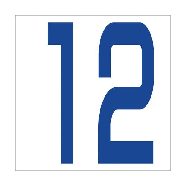 カッティングステッカー 数字12 文字高100mm 青 6300005903 1点