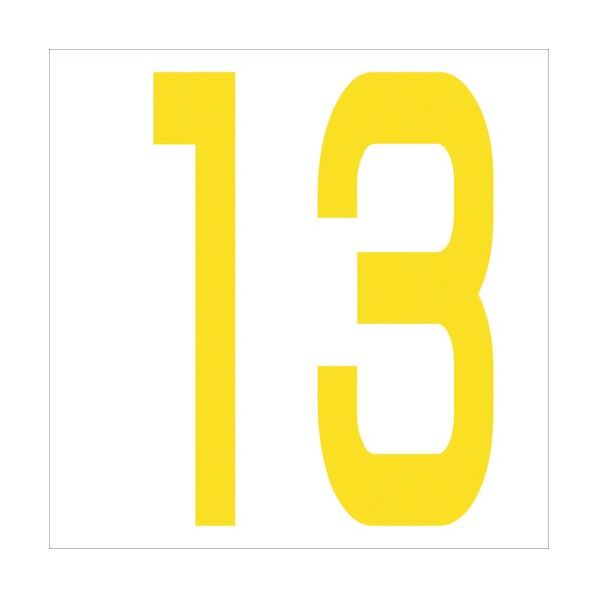 カッティングステッカー 数字13 文字高100mm 黄 6300005994 1点
