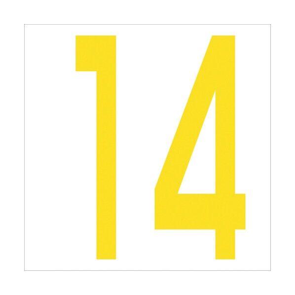 カッティングステッカー 数字14 文字高100mm 黄 6300005995 1点