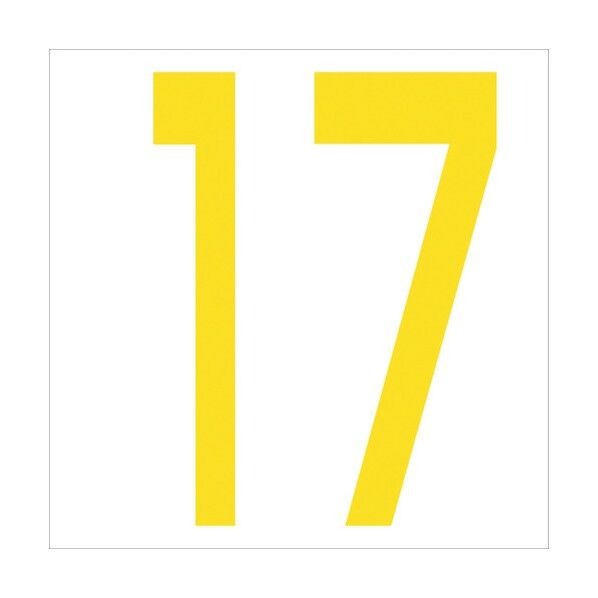 カッティングステッカー 数字17 文字高100mm 黄 6300005998 1点