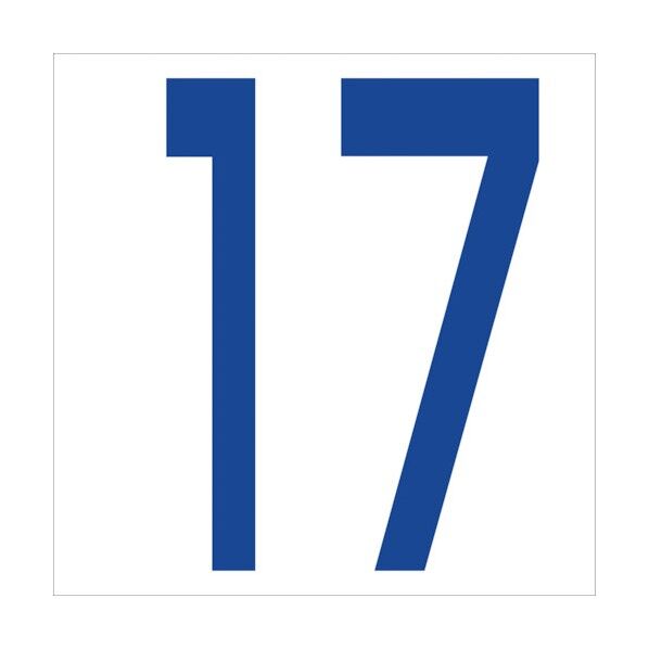 カッティングステッカー 数字17 文字高100mm 青 6300005908 1点