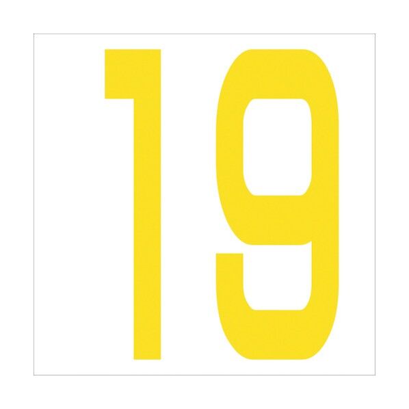カッティングステッカー 数字19 文字高100mm 黄 6300006000 1点