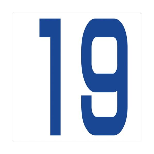 カッティングステッカー 数字19 文字高100mm 青 6300005910 1点