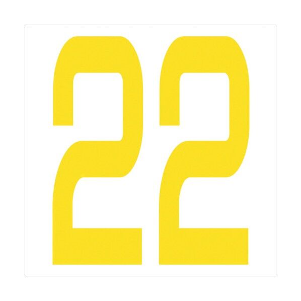 カッティングステッカー 数字22 文字高100mm 黄 6300006003 1点