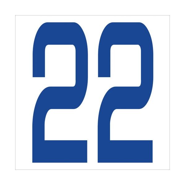 カッティングステッカー 数字22 文字高100mm 青 6300005913 1点