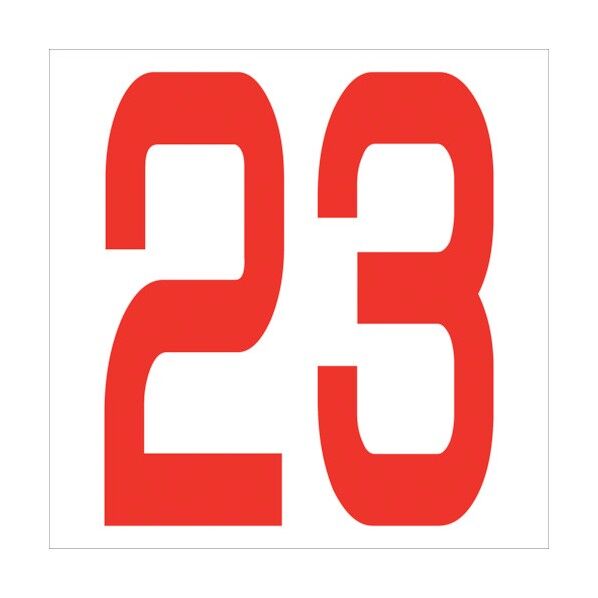 カッティングステッカー 数字23 文字高100mm 赤 6300005824 1点