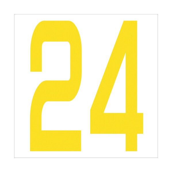 カッティングステッカー 数字24 文字高100mm 黄 6300006005 1点