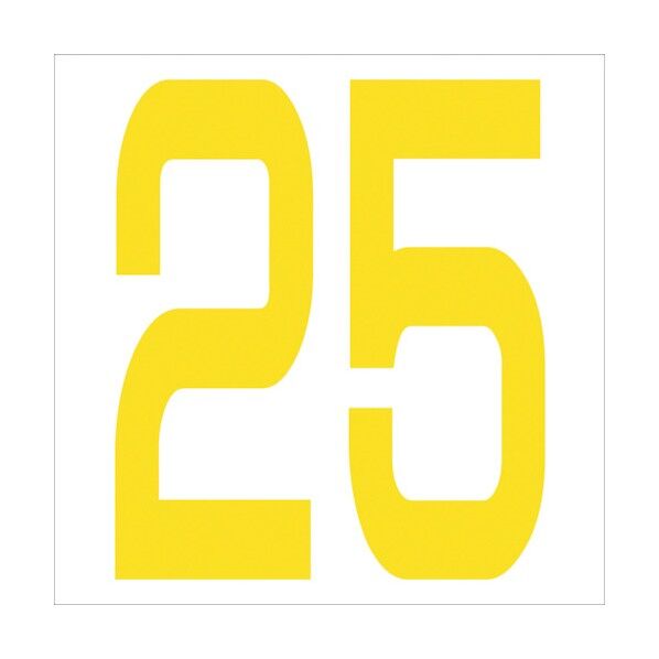 カッティングステッカー 数字25 文字高100mm 黄 6300006006 1点