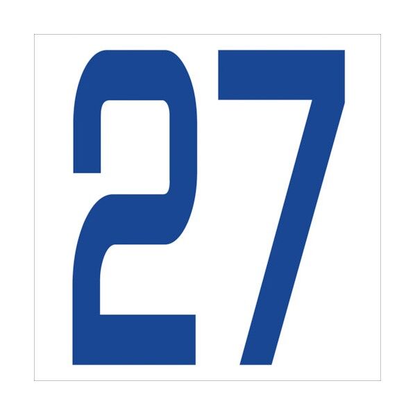 カッティングステッカー 数字27 文字高100mm 青 6300005918 1点