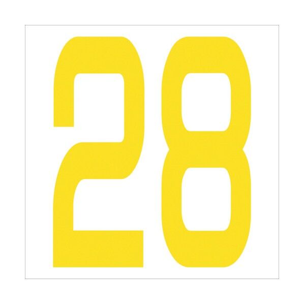 カッティングステッカー 数字28 文字高100mm 黄 6300006009 1点