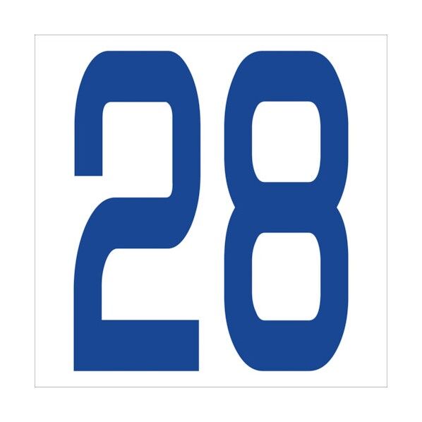 カッティングステッカー 数字28 文字高100mm 青 6300005919 1点