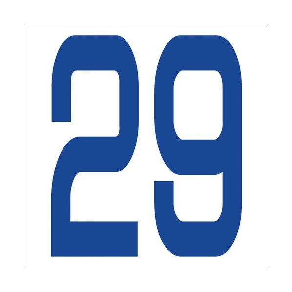 カッティングステッカー 数字29 文字高100mm 青 6300005920 1点