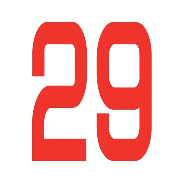 カッティングステッカー 数字29 文字高100mm 赤 6300005830 1点