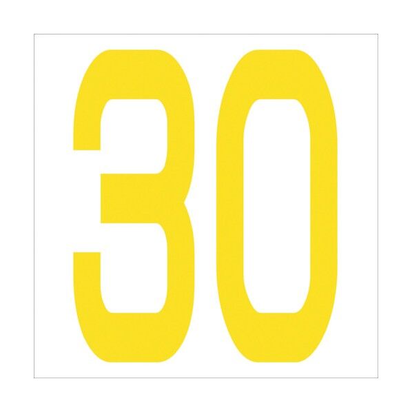 カッティングステッカー 数字30 文字高100mm 黄 6300006011 1点
