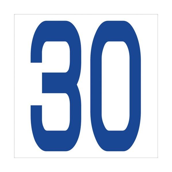 カッティングステッカー 数字30 文字高100mm 青 6300005921 1点