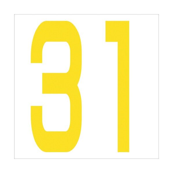 カッティングステッカー 数字31 文字高100mm 黄 6300006012 1点