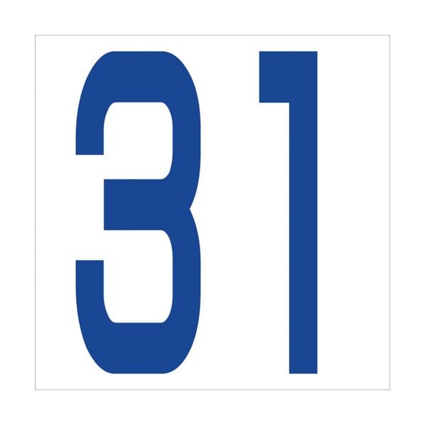 カッティングステッカー 数字31 文字高100mm 青 6300005922 1点