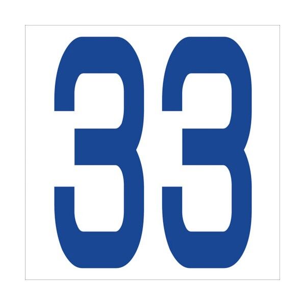 カッティングステッカー 数字33 文字高100mm 青 6300005924 1点