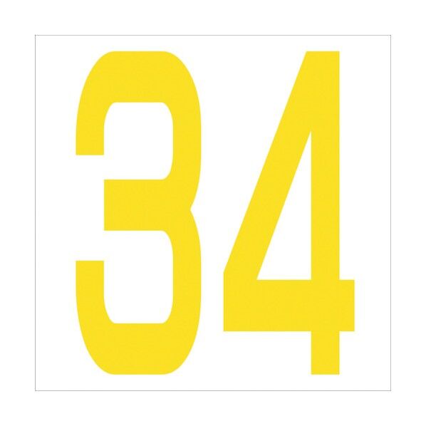 カッティングステッカー 数字34 文字高100mm 黄 6300006015 1点
