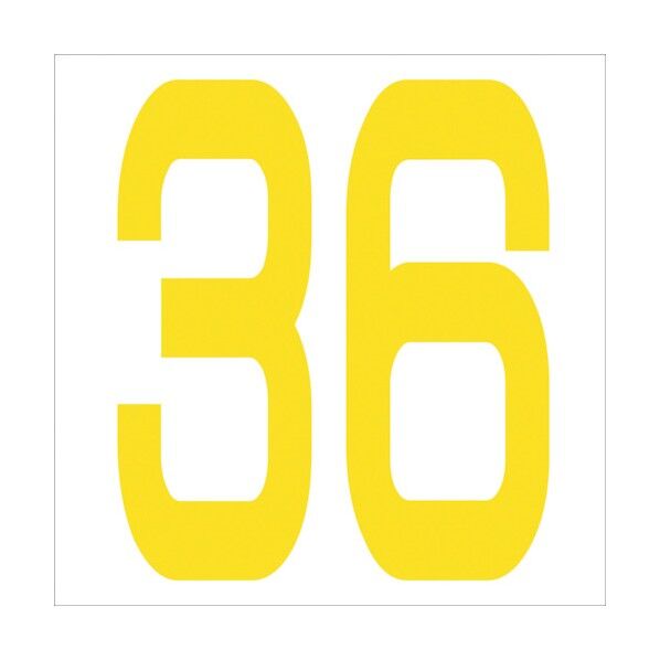 カッティングステッカー 数字36 文字高100mm 黄 6300006017 1点