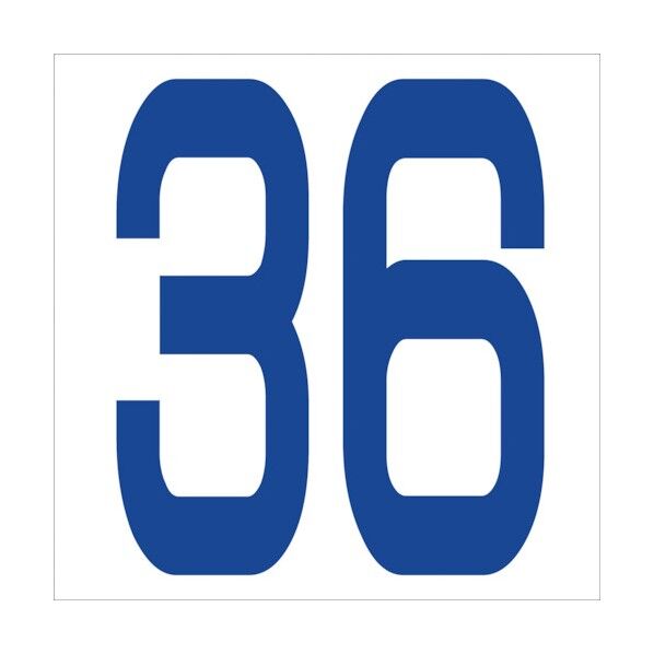 カッティングステッカー 数字36 文字高100mm 青 6300005927 1点