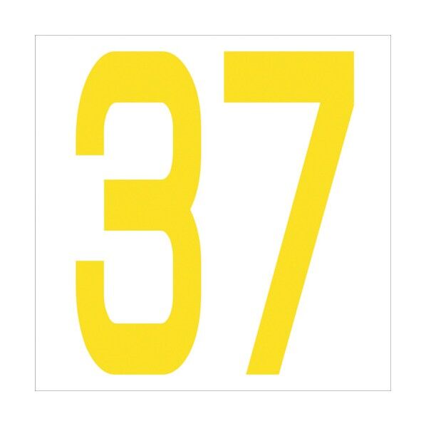 カッティングステッカー 数字37 文字高100mm 黄 6300006018 1点