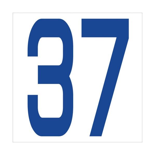 カッティングステッカー 数字37 文字高100mm 青 6300005928 1点