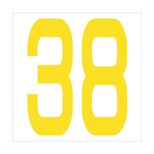 カッティングステッカー 数字38 文字高100mm 黄 6300006019 1点