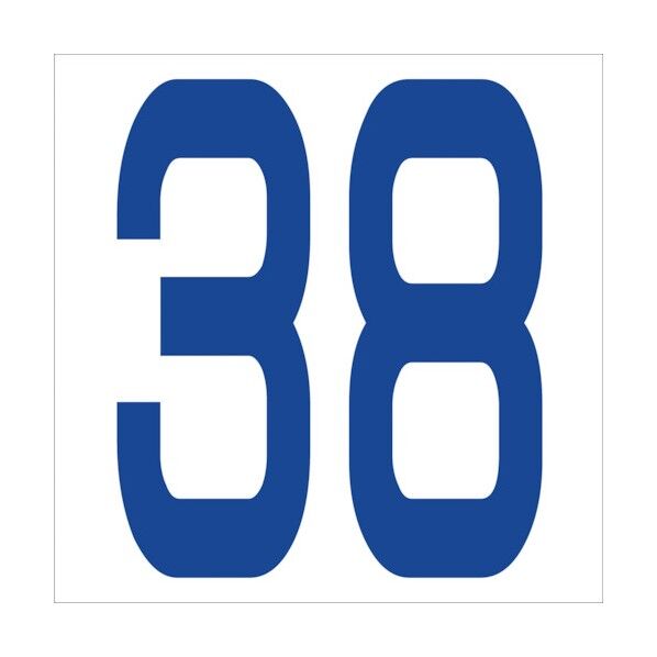 カッティングステッカー 数字38 文字高100mm 青 6300005929 1点