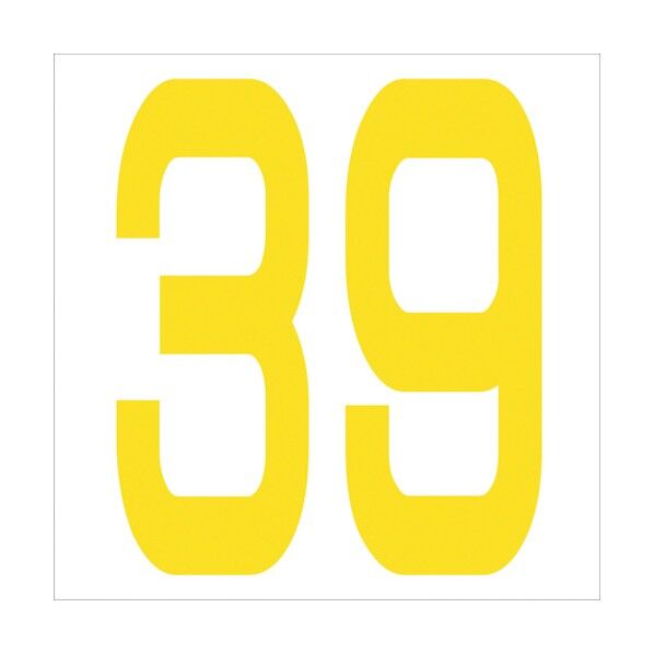 カッティングステッカー 数字39 文字高100mm 黄 6300006020 1点