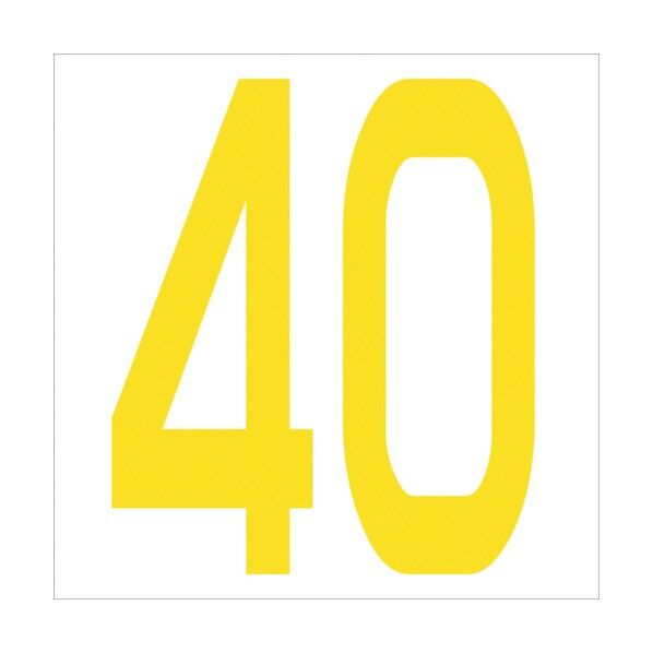 カッティングステッカー 数字40 文字高100mm 黄 6300006021 1点