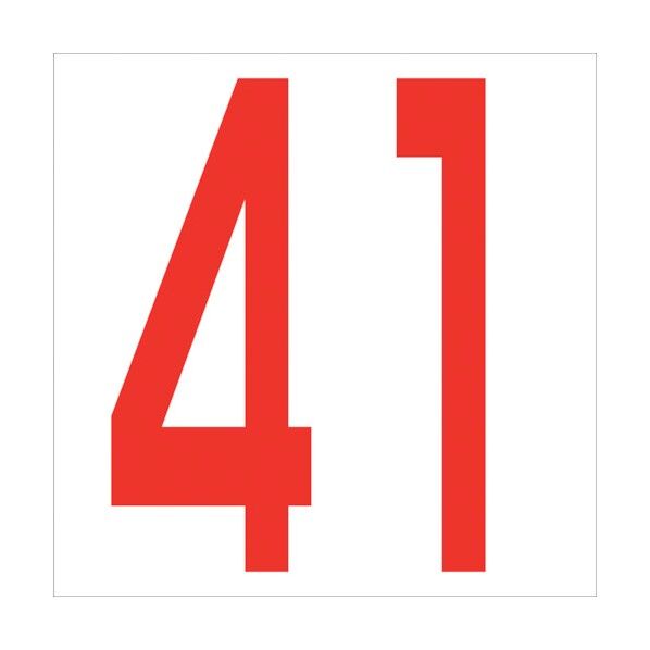 カッティングステッカー 数字41 文字高100mm 赤 6300005842 1点