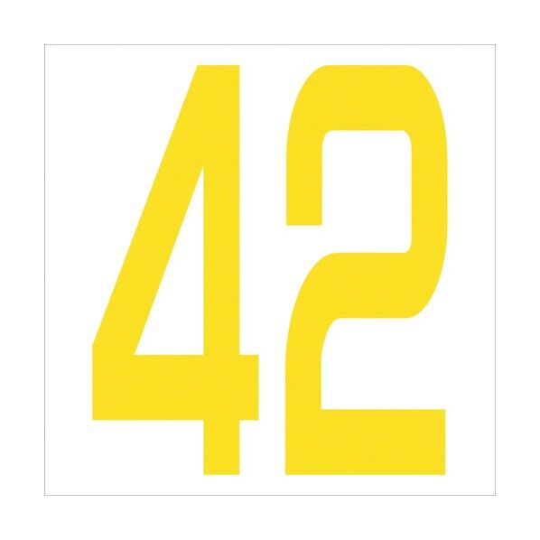 カッティングステッカー 数字42 文字高100mm 黄 6300006023 1点