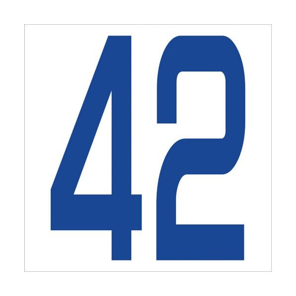 カッティングステッカー 数字42 文字高100mm 青 6300005933 1点