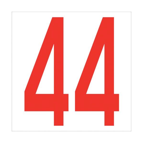 カッティングステッカー 数字44 文字高100mm 赤 6300005845 1点