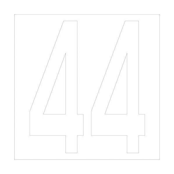 カッティングステッカー 数字44 文字高100mm 白 6300005755 1点