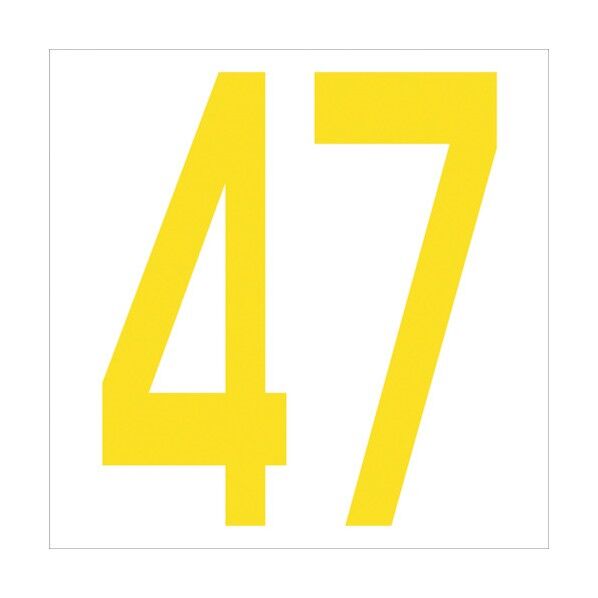 カッティングステッカー 数字47 文字高100mm 黄 6300006028 1点