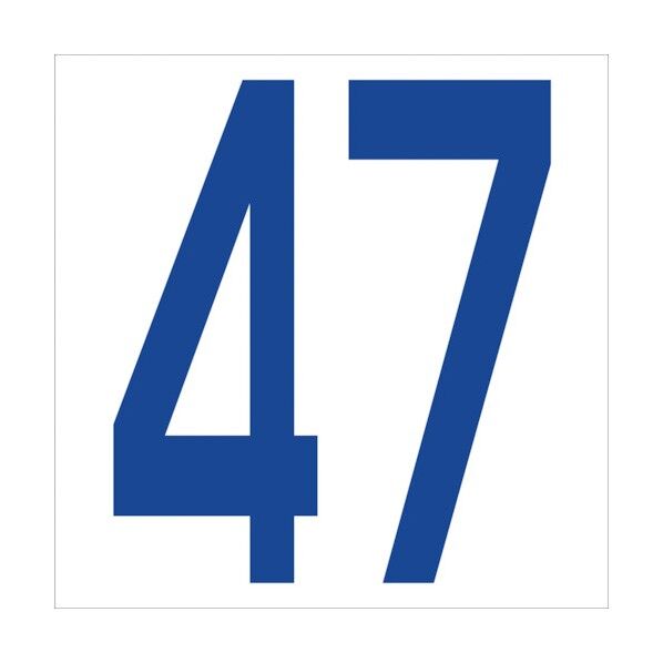 カッティングステッカー 数字47 文字高100mm 青 6300005938 1点