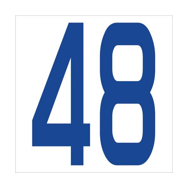 カッティングステッカー 数字48 文字高100mm 青 6300005939 1点