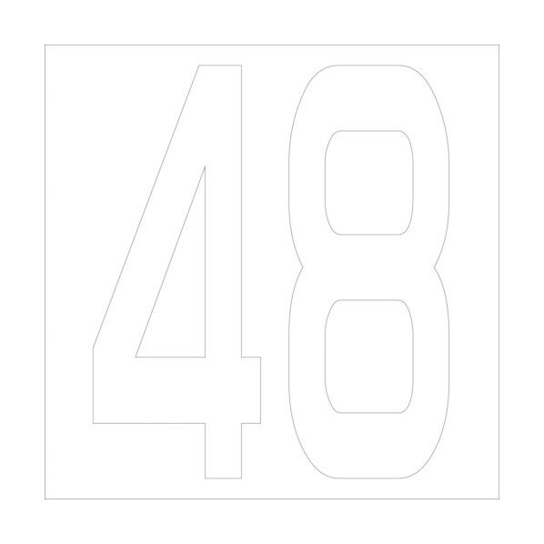 カッティングステッカー 数字48 文字高100mm 白 6300005759 1点