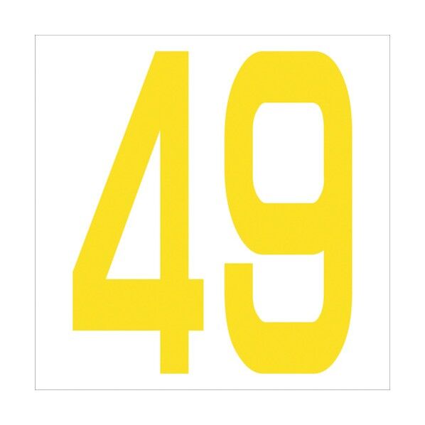 カッティングステッカー 数字49 文字高100mm 黄 6300006030 1点