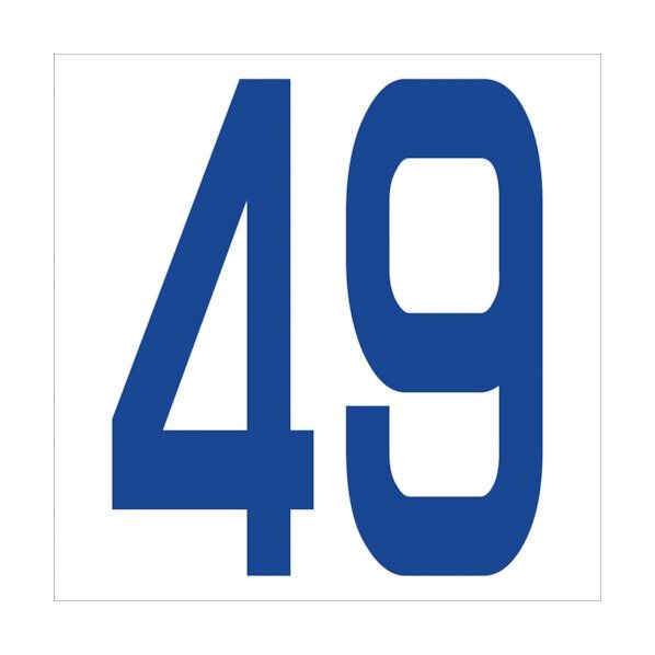 カッティングステッカー 数字49 文字高100mm 青 6300005940 1点