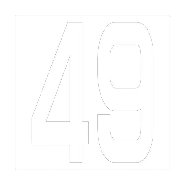 カッティングステッカー 数字49 文字高100mm 白 6300005760 1点