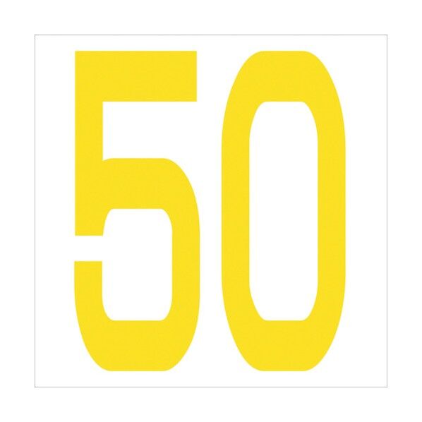 カッティングステッカー 数字50 文字高100mm 黄 6300006031 1点