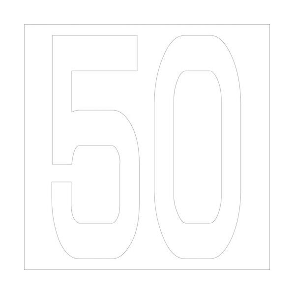 カッティングステッカー 数字50 文字高100mm 白 6300005761 1点