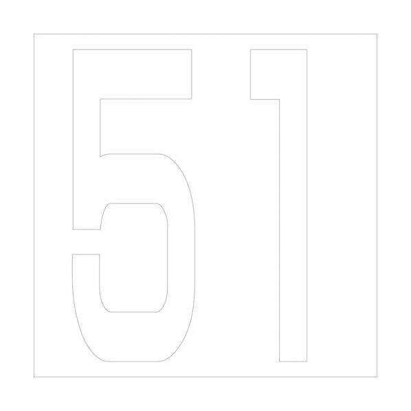 カッティングステッカー 数字51 文字高100mm 白 6300005762 1点