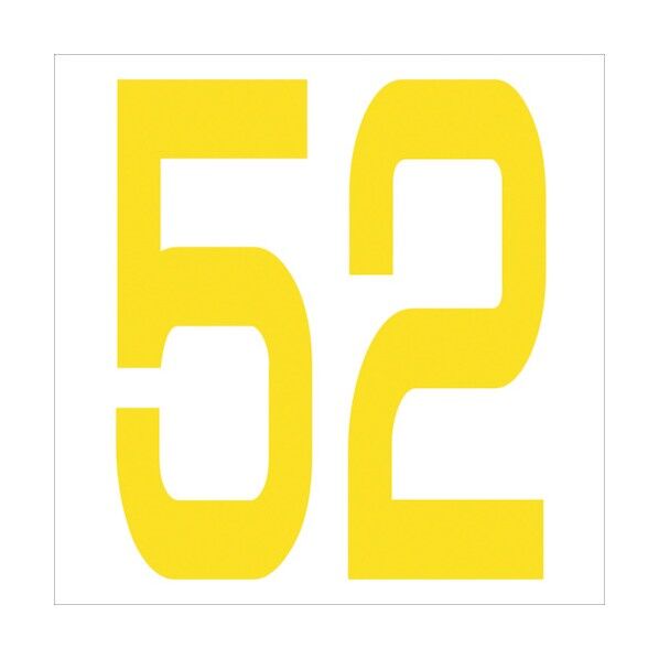 カッティングステッカー 数字52 文字高100mm 黄 6300006033 1点