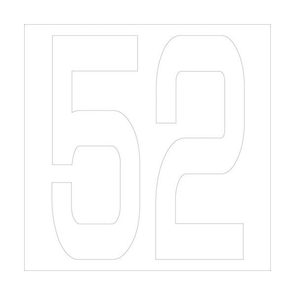 カッティングステッカー 数字52 文字高100mm 白 6300005763 1点