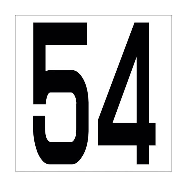 カッティングステッカー 数字54 文字高100mm 黒 6300005675 1点