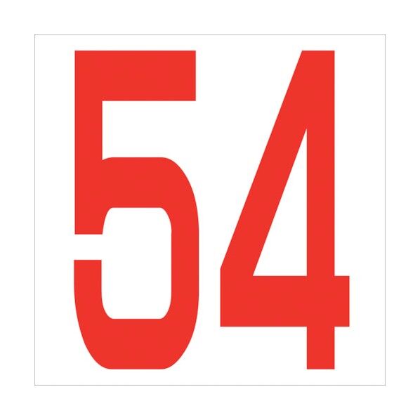 カッティングステッカー 数字54 文字高100mm 赤 6300005855 1点